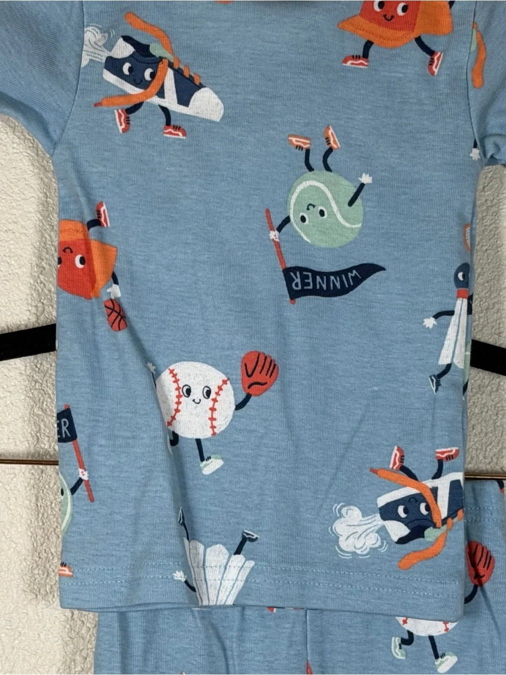 NWT Carters 12m Boys 3 Piece Sports Theme Pajama Set Comfy Lightweight Cozy Nap